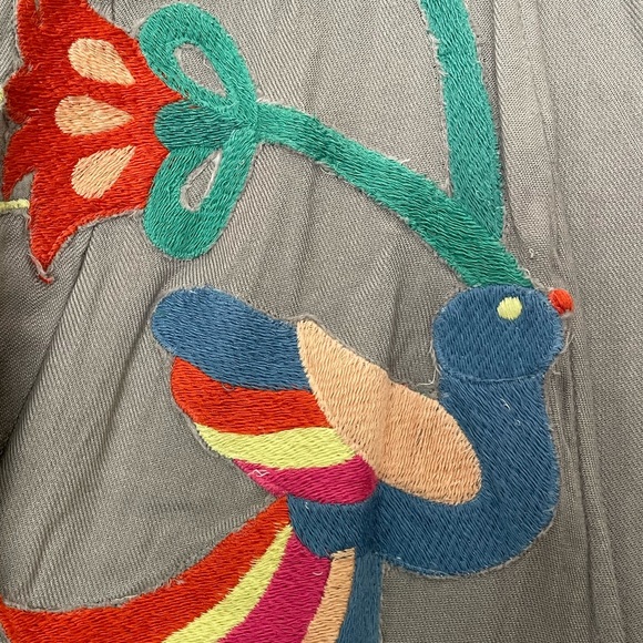 Judith March Gray Maxi Dress with Colorful Embroidery - Picture 5 of 7